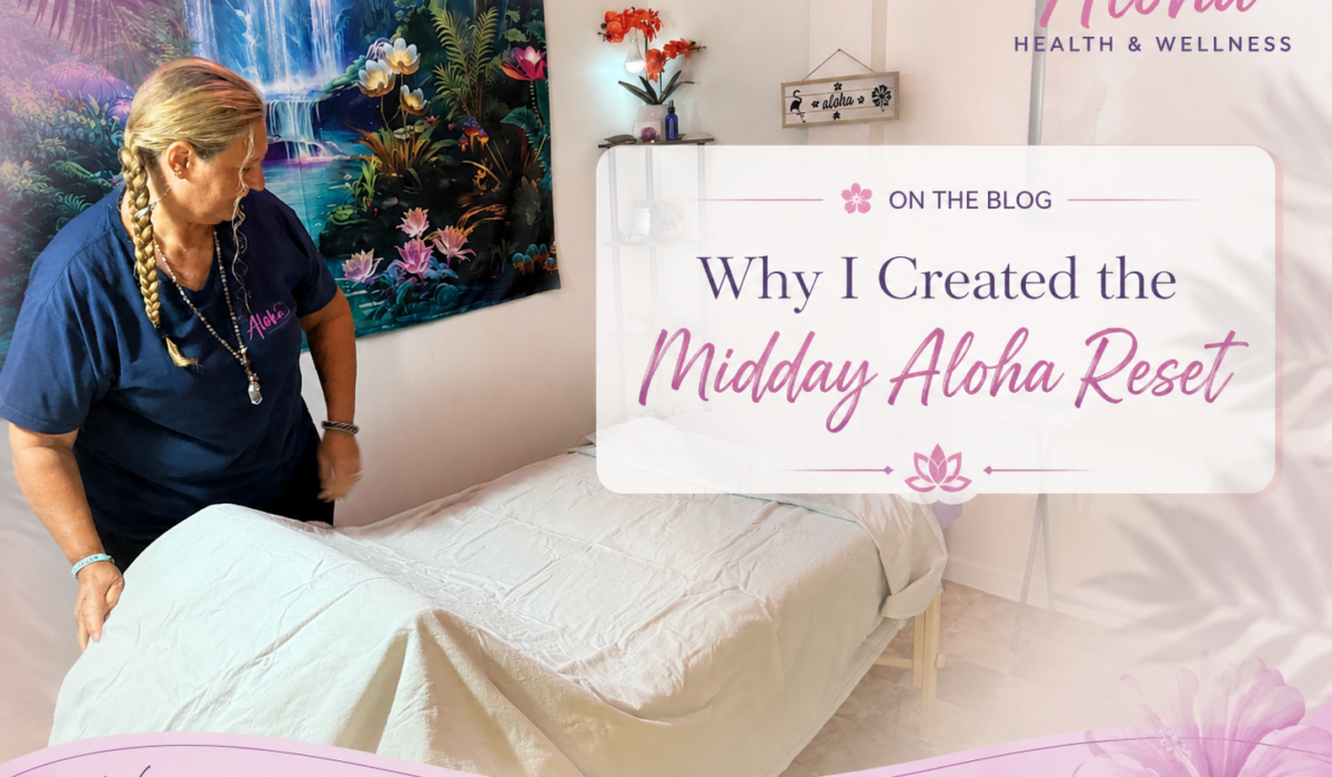 Midday Wellness Session Paramus NJ with calming crystals orchids and a peaceful reset at Aloha Health and Wellness