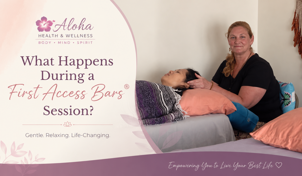 What happens during a first Access Bars session at Aloha Health and Wellness in Paramus NJ